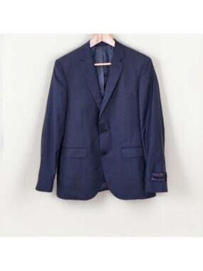 Paul Betenly Vantage Wool Blazer 38S Navy Water Stain Resistant Ronaldo Modern